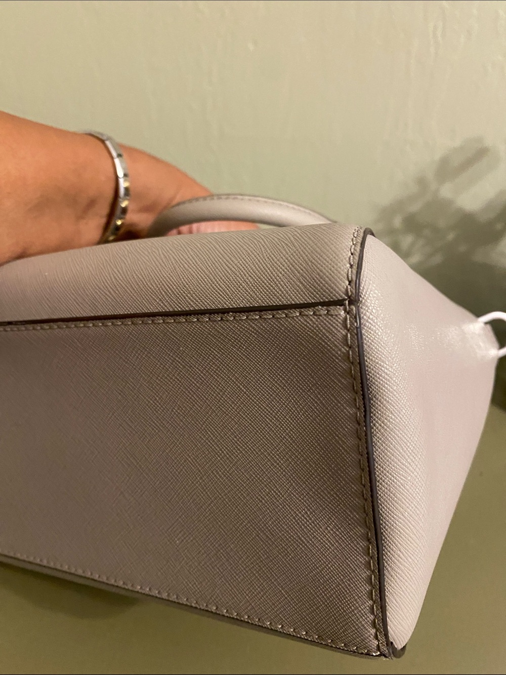 Michael Kors Light Gray Satchel with Matching Wristlet - Picture 10 of 12